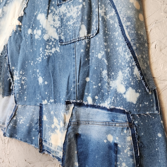 Designer Maxi Dress Skirt Upcycled Recycled Denim Concept - Picture 11 of 13